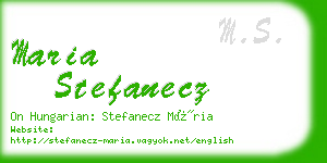 maria stefanecz business card